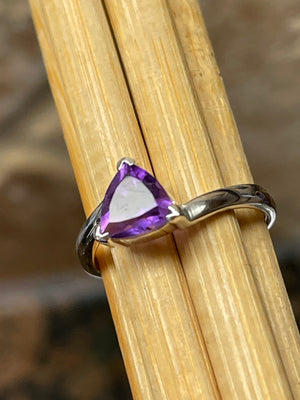 Genuine 1ct Amethyst 925 Solid Sterling Silver Engagement Ring Size 5, 6, 7, 8, 9 - Natural Rocks by Kala