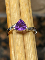 Genuine 1ct Amethyst 925 Solid Sterling Silver Engagement Ring Size 5, 6, 7, 8, 9 - Natural Rocks by Kala