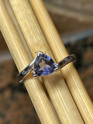 Natural 1ct Iolite 925 Solid Sterling Silver Engagement Ring Size 5, 6, 7, 8, 9 - Natural Rocks by Kala