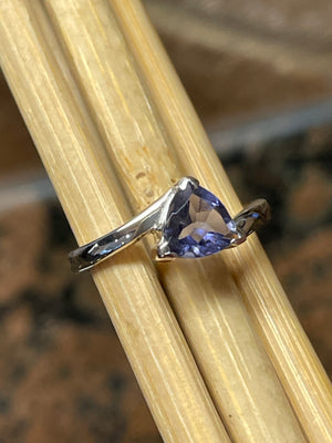 Natural 1ct Iolite 925 Solid Sterling Silver Engagement Ring Size 5, 6, 7, 8, 9 - Natural Rocks by Kala