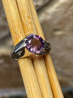 Natural 2ct Purple Amethyst 925 Solid Sterling Silver Ring Size 5, 6, 7, 8, 9 - Natural Rocks by Kala