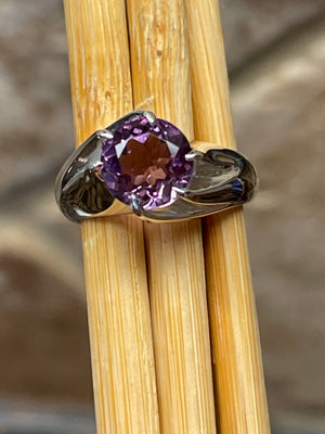 Natural 1.25ct Purple Amethyst 925 Solid Sterling Silver Engagement Ring Size 5, 6, 7, 8, 9 - Natural Rocks by Kala