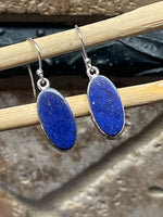 Natural Lapis Lazuli 925 Solid Sterling Silver Earrings 35mm - Natural Rocks by Kala
