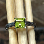 Natural 1.25ct Green Peridot 925 Solid Sterling Silver Ring Size 6, 7, 8, 9 - Natural Rocks by Kala