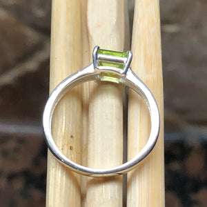 Natural 1.25ct Green Peridot 925 Solid Sterling Silver Ring Size 6, 7, 8, 9 - Natural Rocks by Kala