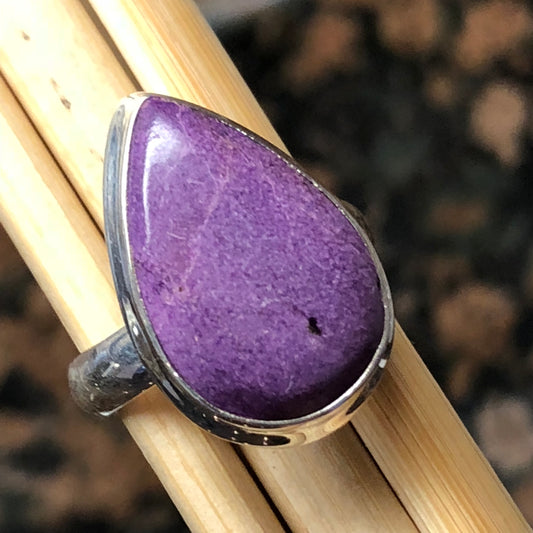 Natural Variscite in Purpurite 925 Solid Sterling Silver Ring Size 8.25 - Natural Rocks by Kala