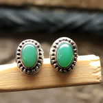 Natural Australian Green Chrysoprase 925 Sterling Silver Earrings 9mm - Natural Rocks by Kala