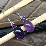 Genuine Purple Amethyst 925 Solid Sterling Silver Earrings 35mm - Natural Rocks by Kala