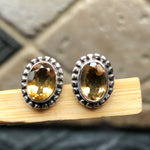 Genuine 2ct Golden Citrine 925 Solid Sterling Silver Earrings 10mm - Natural Rocks by Kala