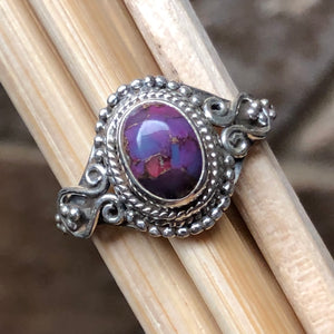 Gorgeous Purple Copper Mohave Turquoise 925 Solid Sterling Silver Engagement Ring Size 6, 7, 8, 9 - Natural Rocks by Kala