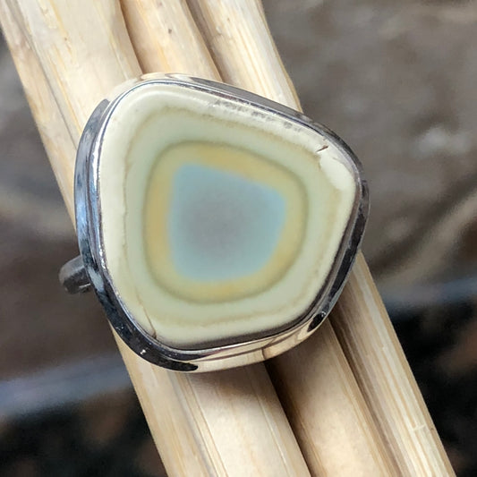 Natural Royal Imperial Jasper Jade Green Color 925 Sterling Silver Ring Size 8 - Natural Rocks by Kala