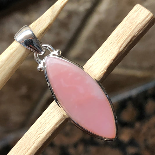 Natural Australian Pink Opal 925 Solid Sterling Silver Pendant 30mm - Natural Rocks by Kala