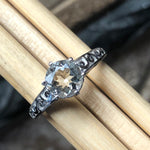 Natural 1ct Aquamarine 925 Solid Sterling Silver Engagement Ring Size 6.25, 7.5, 8, 9 - Natural Rocks by Kala