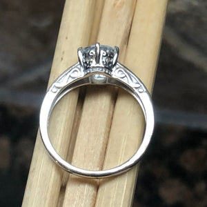 Natural 1ct Aquamarine 925 Solid Sterling Silver Engagement Ring Size 6.25, 7.5, 8, 9 - Natural Rocks by Kala