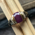 Natural Ruby 14k Vermeil Gold Over Silver Wedding Ring Size 5, 6, 7, 8, 9 - Natural Rocks by Kala