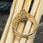 Natural Aquamarine, Tanzanite14k Rose Gold Over Silver Reversible Engagement Ring Size 5, 6, 7, 8, 9, 10 - Natural Rocks by Kala