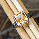 Natural 2ct Golden Citrine 925 Solid Sterling Silver Ring Size 6.5, 7.75, 8 - Natural Rocks by Kala