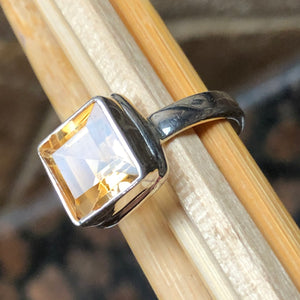 Natural 2ct Golden Citrine 925 Solid Sterling Silver Ring Size 6.5, 7.75, 8 - Natural Rocks by Kala
