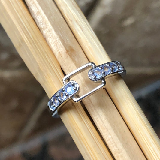 Natural Blue Tanzanite 925 Solid Sterling Silver Engagement Ring Size 6, 7, 8, 9 - Natural Rocks by Kala