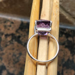 Natural 8ct Purple Amethyst 925 Solid Sterling Silver Ring Size 8 - Natural Rocks by Kala