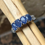 Natural Blue Sapphire 925 Solid Sterling Silver Ring Size 6, 7, 8, 9 - Natural Rocks by Kala