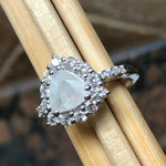 Genuine Rainbow Moonstone 925 Solid Sterling Silver Ring Size 6, 7, 7.5, 8.25 - Natural Rocks by Kala