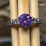 Natural 1ct Purple Amethyst 925 Solid Sterling Silver Ring Size 6, 7, 8, 9 - Natural Rocks by Kala