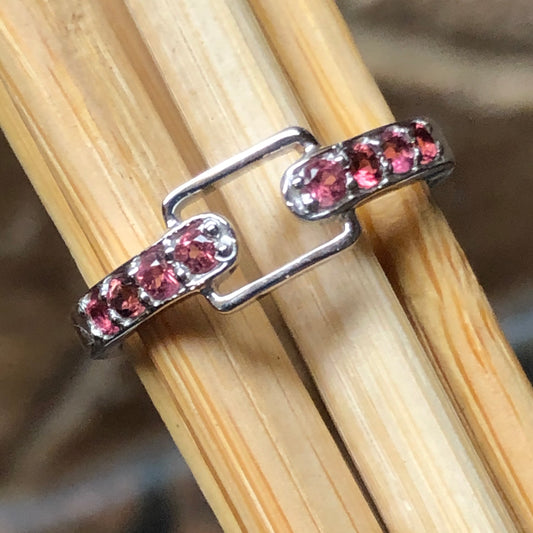 Natural Pink Tourmaline 925 Solid Sterling Silver Wedding Ring Size 6, 7, 8, 9 - Natural Rocks by Kala