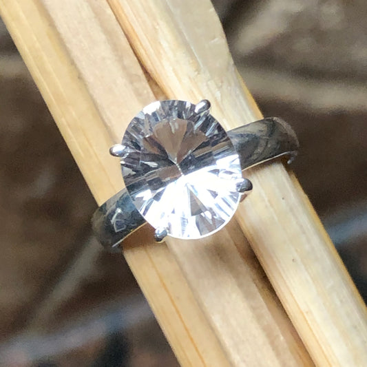 Natural 2ct White Quartz 925 Solid Sterling Silver Engagement Ring Size 6.25, 6.5, 9 - Natural Rocks by Kala