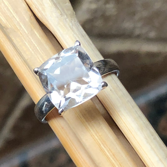 Natural 2.5ct White Quartz 925 Solid Sterling Silver Ring Size 6, 7, 8, 9 - Natural Rocks by Kala