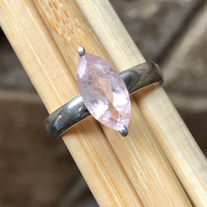 Natural Pink Morganite 925 Solid Sterling Silver Engagement Ring Size 7 - Natural Rocks by Kala