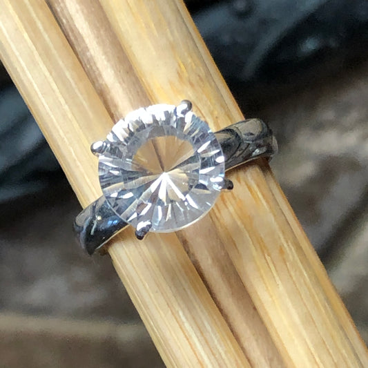 Natural 2ct White Quartz 925 Solid Sterling Silver Ring Size 7, 8.5 - Natural Rocks by Kala