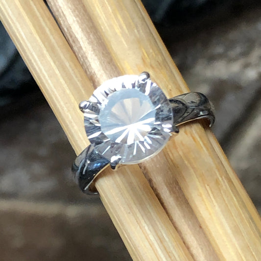 Natural 2ct White Quartz 925 Solid Sterling Silver Ring Size 6.25, 7.25, 8 - Natural Rocks by Kala