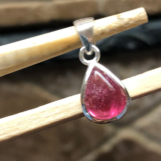 Natural Pink Tourmaline 925 Solid Sterling Silver Pendant 22mm - Natural Rocks by Kala