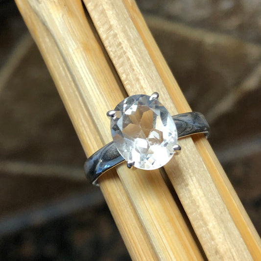 Natural 2ct White Quartz 925 Solid Sterling Silver Engagement Ring Size 6, 6.25, 6.5, 6.75, 7, 8, 8.25, 9.25 - Natural Rocks by Kala