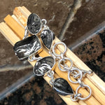 Natural Shungite 925 Solid Sterling Silver Bracelets 7 inches - Natural Rocks by Kala