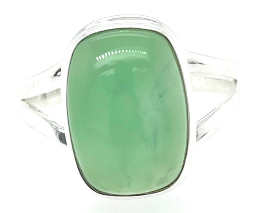 Natural Green Chrysoprase 925 Solid Sterling Silver Ring Size 9.75 - Natural Rocks by Kala