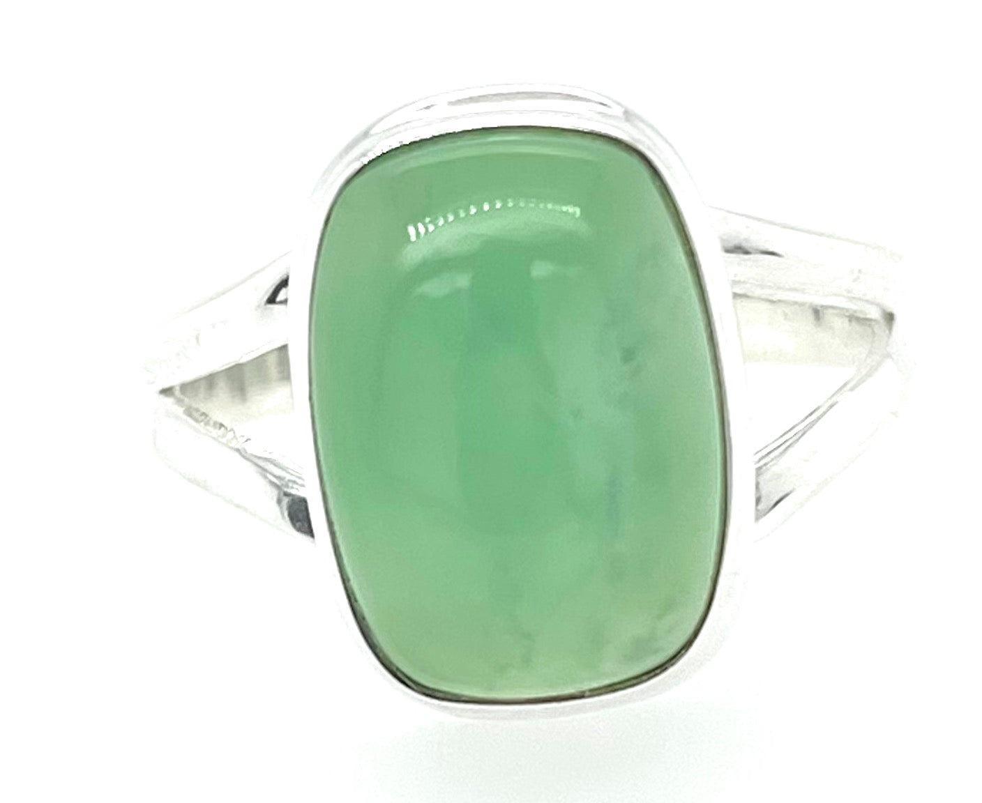 Natural Green Chrysoprase 925 Solid Sterling Silver Ring Size 9.75 - Natural Rocks by Kala