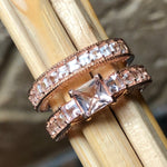 Natural 1ct Peach Morganite 14k Rose Gold Over Sterling Silver Engagement Ring Size 6, 7.25, 8.25, 9.25 - Natural Rocks by Kala