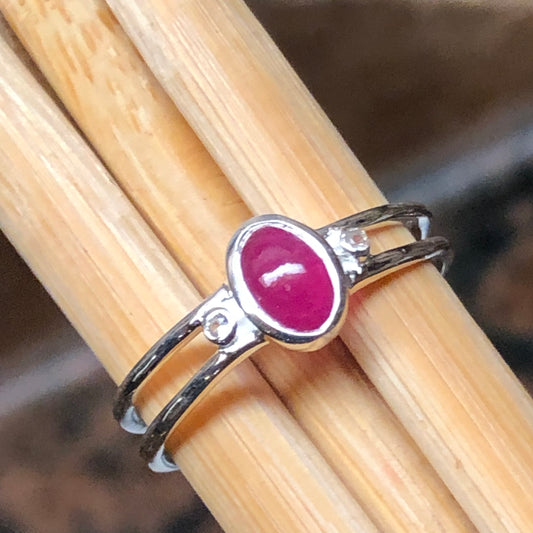 Natural Pink Tourmaline 925 Solid Sterling Silver Engagement Ring Size 6, 7, 8, 9 - Natural Rocks by Kala