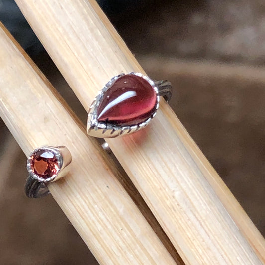Natural Pyrope Garnet 925 Solid Sterling Silver Ring Size 6, 7, 8, 9 - Natural Rocks by Kala