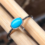 Natural Blue Turquoise 925 Solid Sterling Silver Engagement Ring Size 6, 7, 10 - Natural Rocks by Kala