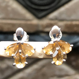 Natural 2.5ct Golden Citrine 925 Solid Sterling Silver Earrings 15mm - Natural Rocks by Kala