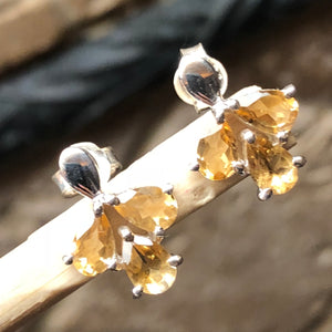 Natural 2.5ct Golden Citrine 925 Solid Sterling Silver Earrings 15mm - Natural Rocks by Kala