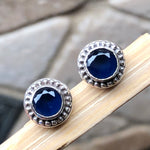 Natural 2ct Iolite 925 Solid Sterling Silver Earrings 7mm - Natural Rocks by Kala