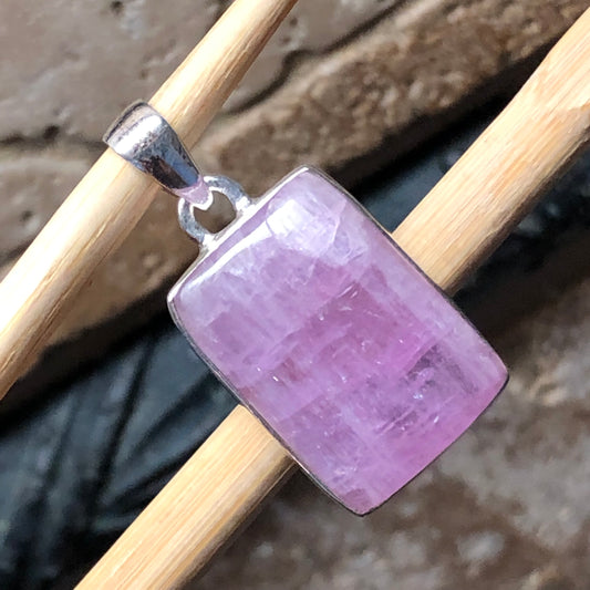 Natural Pink Kunzite 925 Solid Sterling Silver Pendant 30mm - Natural Rocks by Kala