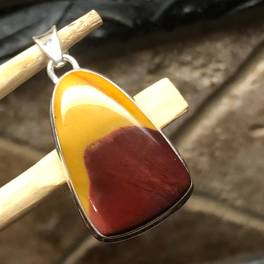 Natural Australian Mookaite Jasper 925 Solid Sterling Silver Pendant 38mm - Natural Rocks by Kala