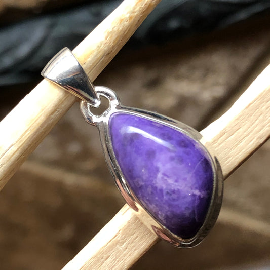 Natural Purple Sugilite 925 Solid Sterling Silver Pendant 30mm - Natural Rocks by Kala