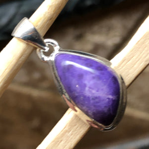 Natural Purple Sugilite 925 Solid Sterling Silver Pendant 30mm - Natural Rocks by Kala