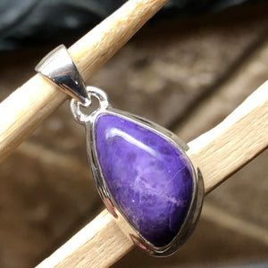 Natural Purple Sugilite 925 Solid Sterling Silver Pendant 30mm - Natural Rocks by Kala